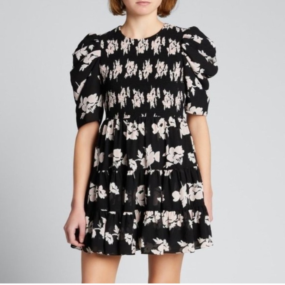 Cinq A Sept Floral Smocked Tiered Dress